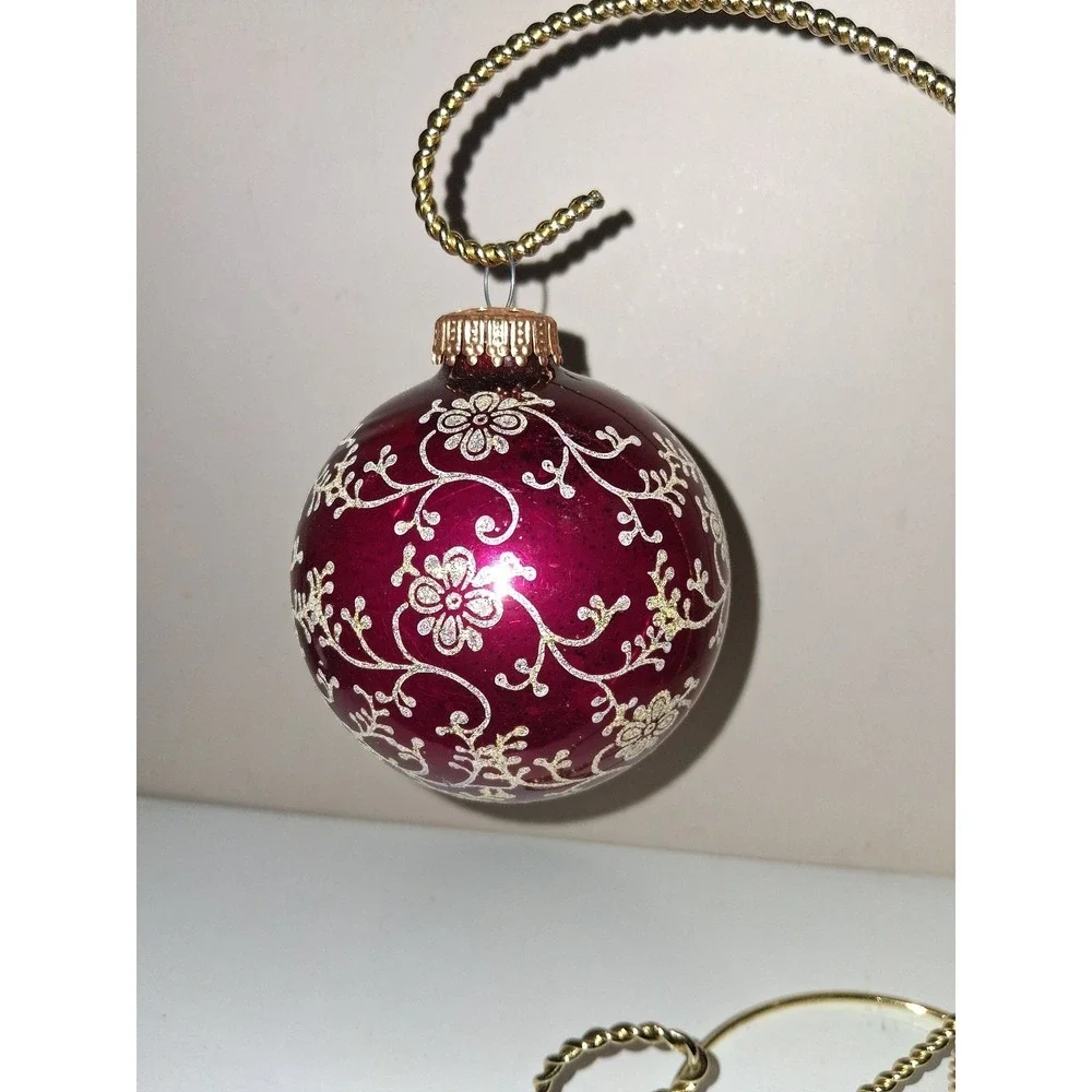 Vintage West Germany hand decorated mercury glass Christmas ornament.